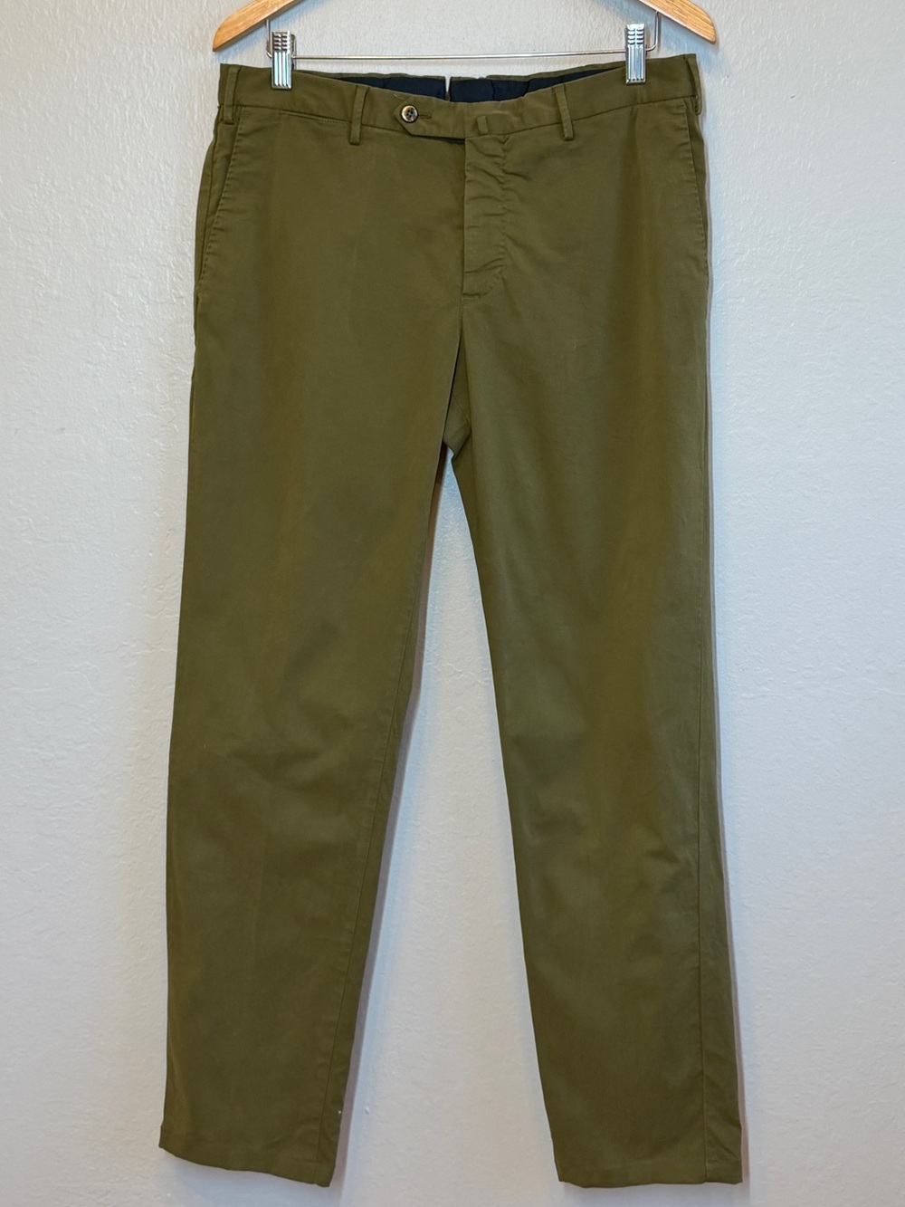 PT Torino Slim Fit Chino Pants Olive Green Cotton Luxury Italy Men's EU 48
